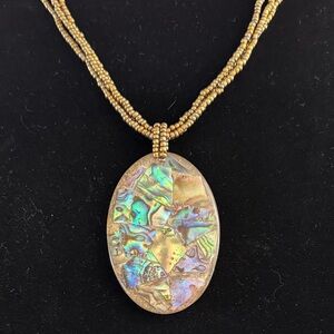 Abalone Gold Beaded Necklace
